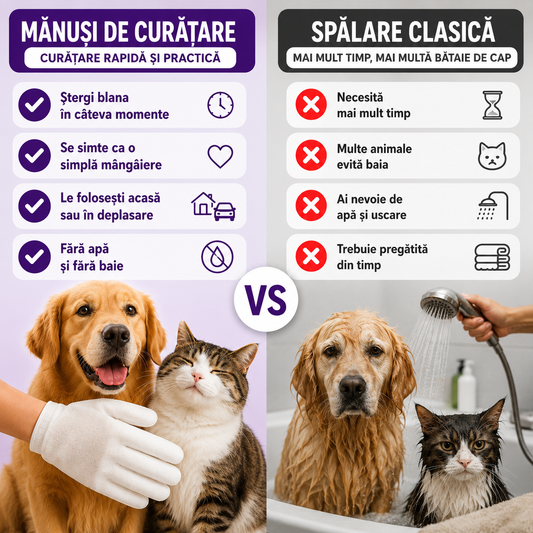 Mănuși de Curățare pentru Câini și Pisici
