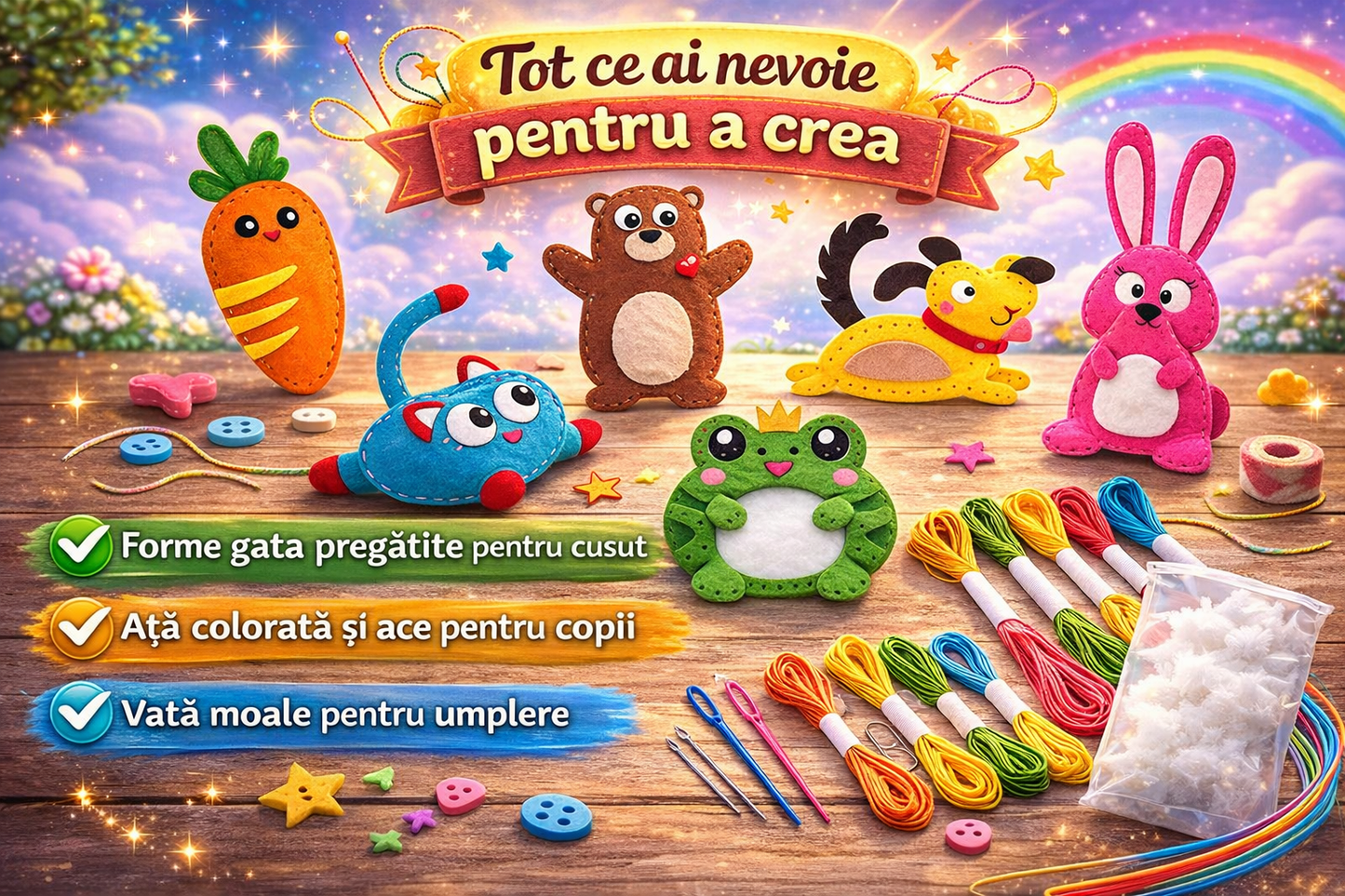 Set Creativ de Cusut pentru Copii