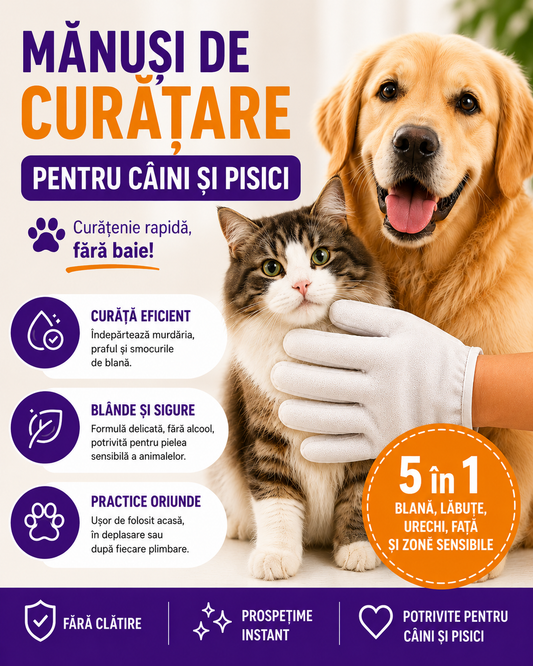 Mănuși de Curățare pentru Câini și Pisici