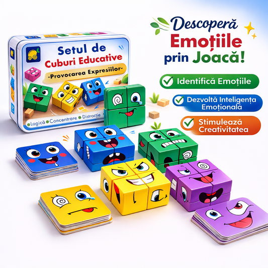 Setul de Cuburi Educative – Provocarea Expresiilor