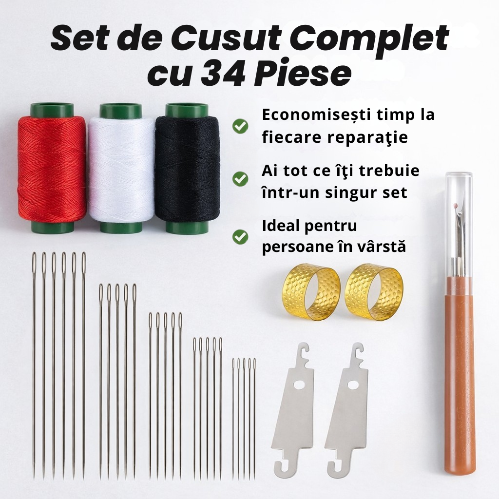 Set de Cusut Complet cu 34 Piese